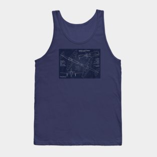 Yak17 Feather Blueprint Tank Top